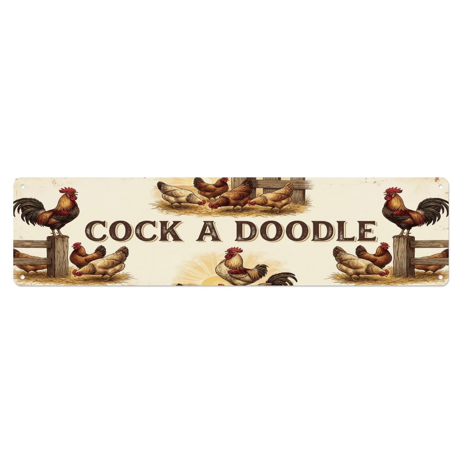 Vintage Coop Up Cock Farmhouse Funny Cock Backyard Farm Metal Tin Sign Plaque Wall Decor for Cafe, Club, Garden Metal Poster 4x16Inch