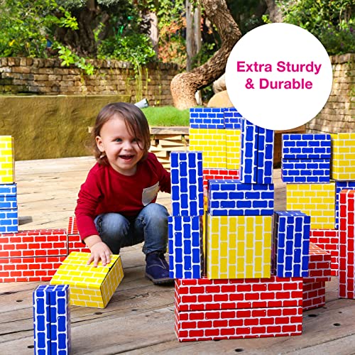 Edushape Cardboard Baby Blocks, 52 Pieces - Durable Multi-Colored Jumbo & Thick Stacking Blocks For Building & Learning - Educational Play Blocks For Babies, Toddlers, & Kids #TOP5