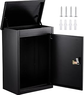 Happybuy Extra Large Mailbox 19.7x13.4 inch, Wall Mount Mailbox with 2 Keys, Security Locking Dropbox 1.2mm Galvanized Ste...