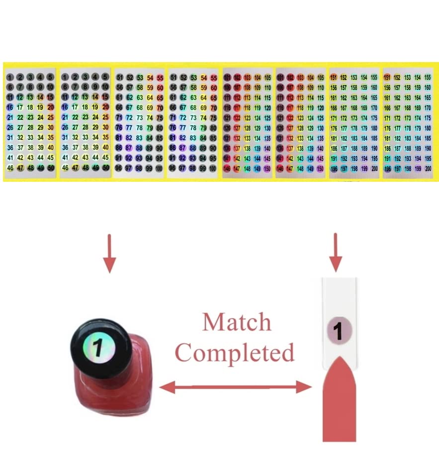 Miniatura 2 de Palitos de muestras de uñas con anillo para exhibición de color de uñas, suministros de arte de uñas, muestras de práctica de uñas (200 piezas,