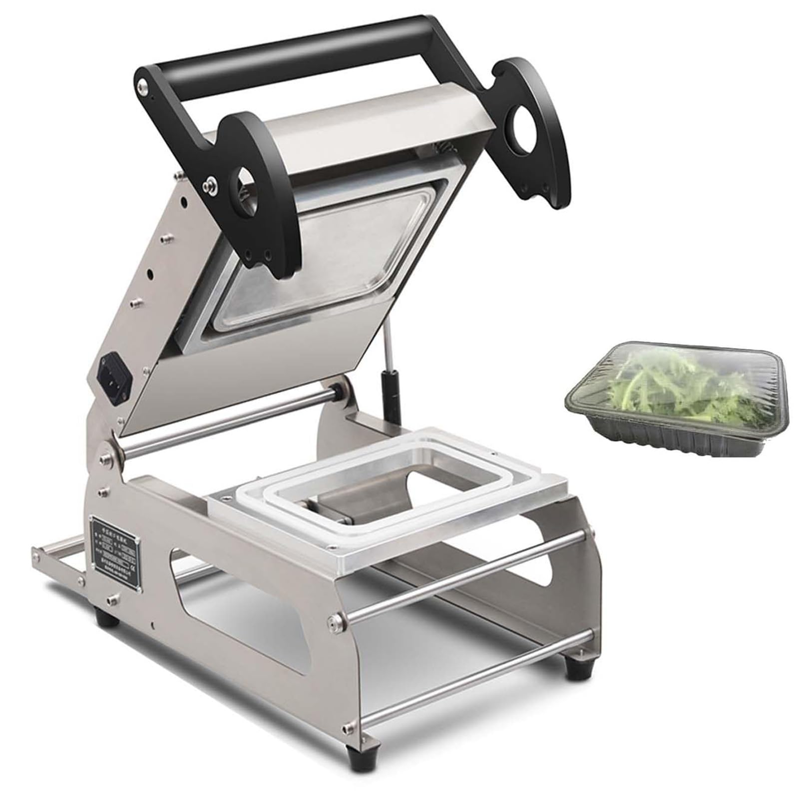 Máquina de envasado de alimentos comercial con control de temperatura, sellador de presión manual para restaurantes y preparación de comidas