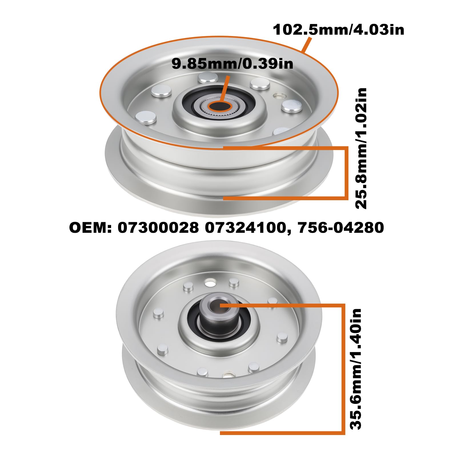 SG Store Spannrolle mit Flansch für Rasenmäherdeck 07300028 07324100 Kompatibel mit Ariens 40" 42" 44" 48" 52" Und 60"