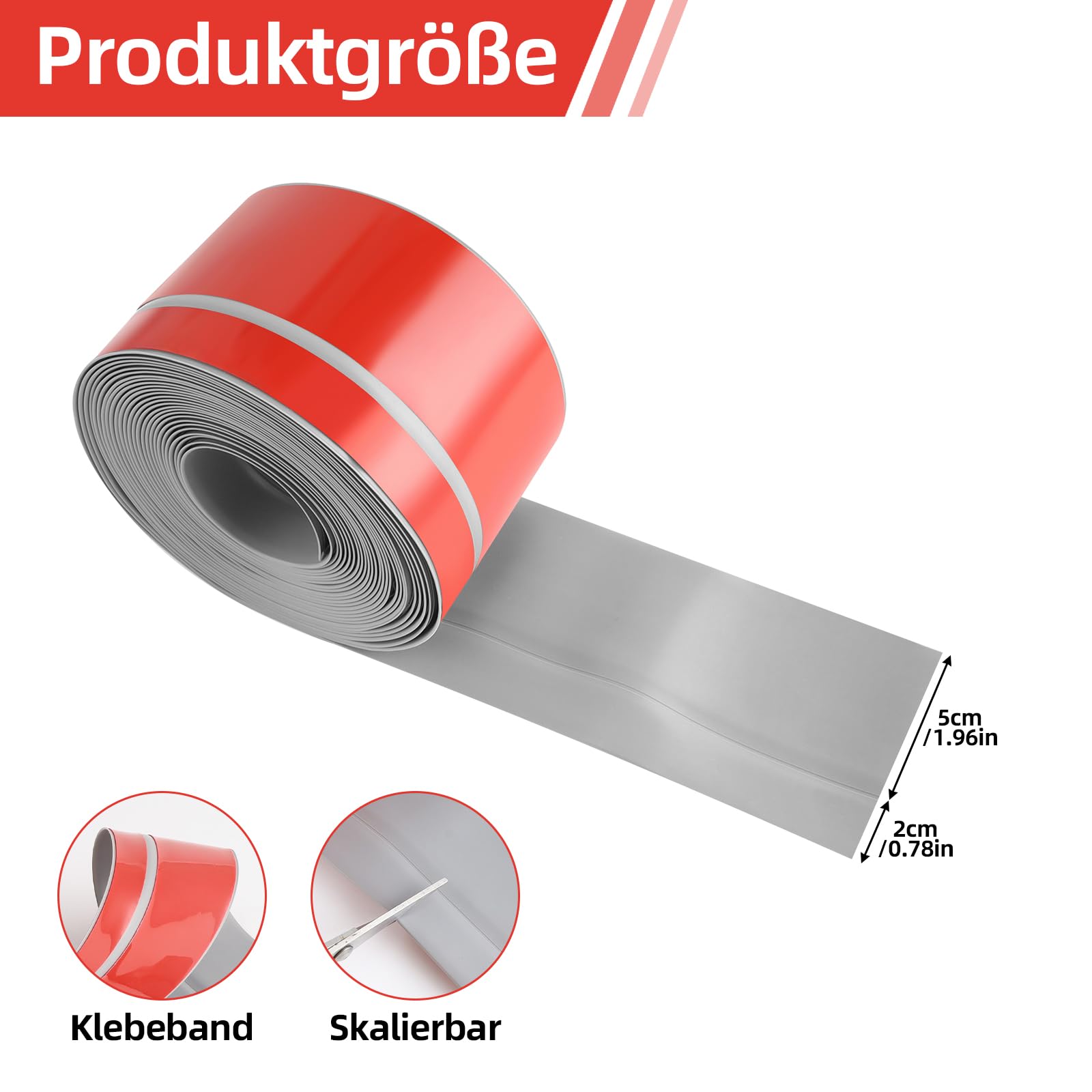 Miękka listwa przypodłogowa samoprzylepna, 50 x 20 mm, PCW, elastyczna listwa wykończeniowa do kuchni, łazienki, ściany, podłogi, 6 m (kolor szary)