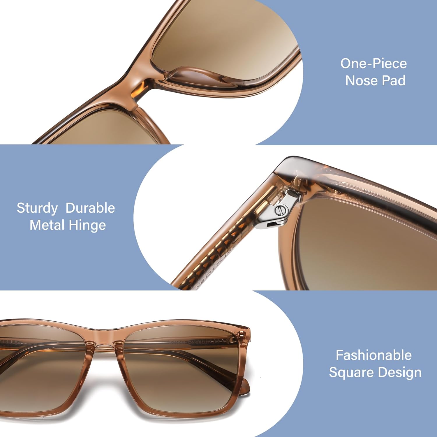 DUCO Sunglasses Men Polarized UV400 Protection Mens Sun Glasses Fashion Trendy Retro Square Lenses Shades Acetate Frame1235 - Image 4