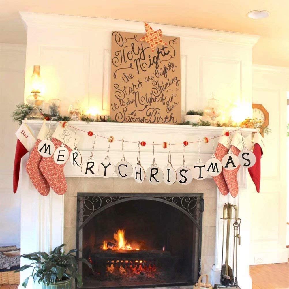 100 Bolas Redondas Madera para Colgar Adornos Navidad, rebanadas Madera en Blanco con Cuerda para decoración del árbol de Navidad, Manualidades