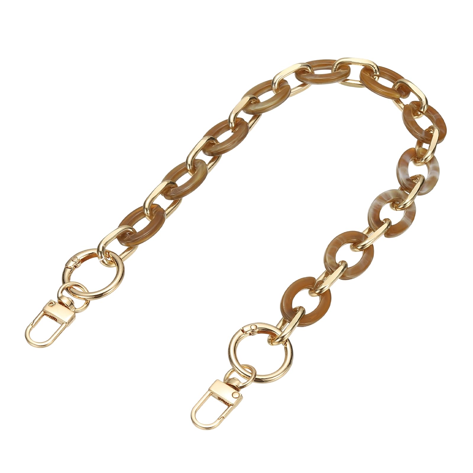 YELARXI Acrylic Purse Chain, Handbag Chain Straps Bag Strap Detachable Handle Fashionable Replacement - Fitting for (Purse Handbags DIY - Crossbody - Bag Extender) 16" & Brown