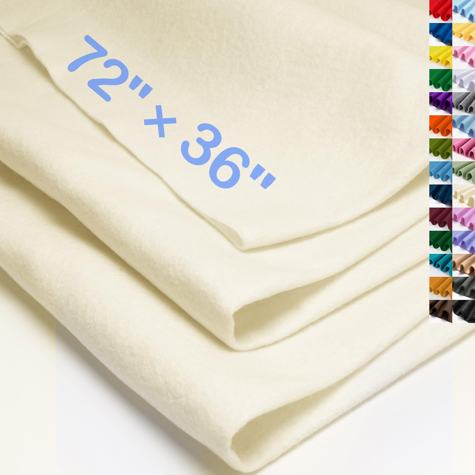 XSEINO Ivory Large Felt Fabric