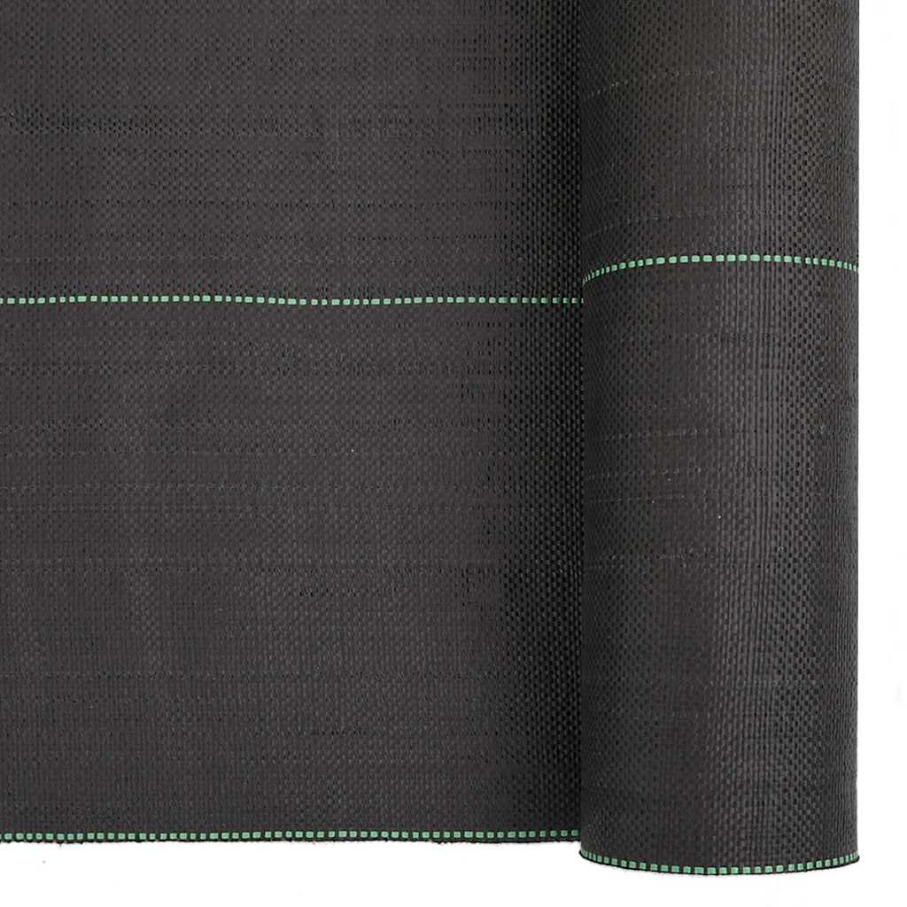 Fieltro negro para malas hierbas, 0,5 x 100 m, polipropileno para jardín, con cinta resistente, permeable al agua y transpirable, versátil como tejido de suelo y protección contra malas hierbas