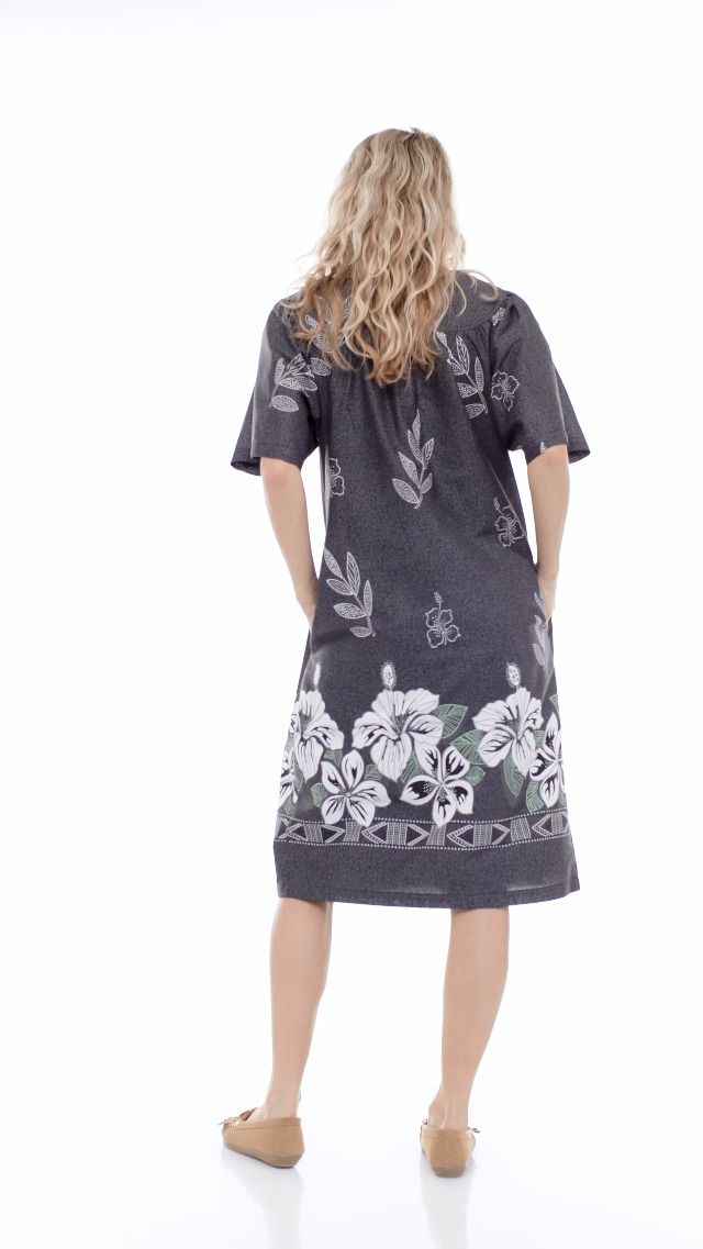 chinese dress ladies AmeriMark Womens Muumuu House Patio Dress – Ladies Flowy Short Sleeve Sun  Dress Lounger Gown Sleepwear - Midnight main image 1