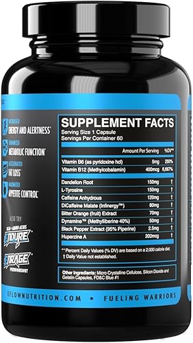 Miniatura 2 de eFlow Nutrition Quemador de grasa termogénico ENCINERATE  Soporte para el metabolismo y la pérdida de peso  Aumenta la energía y la concentración