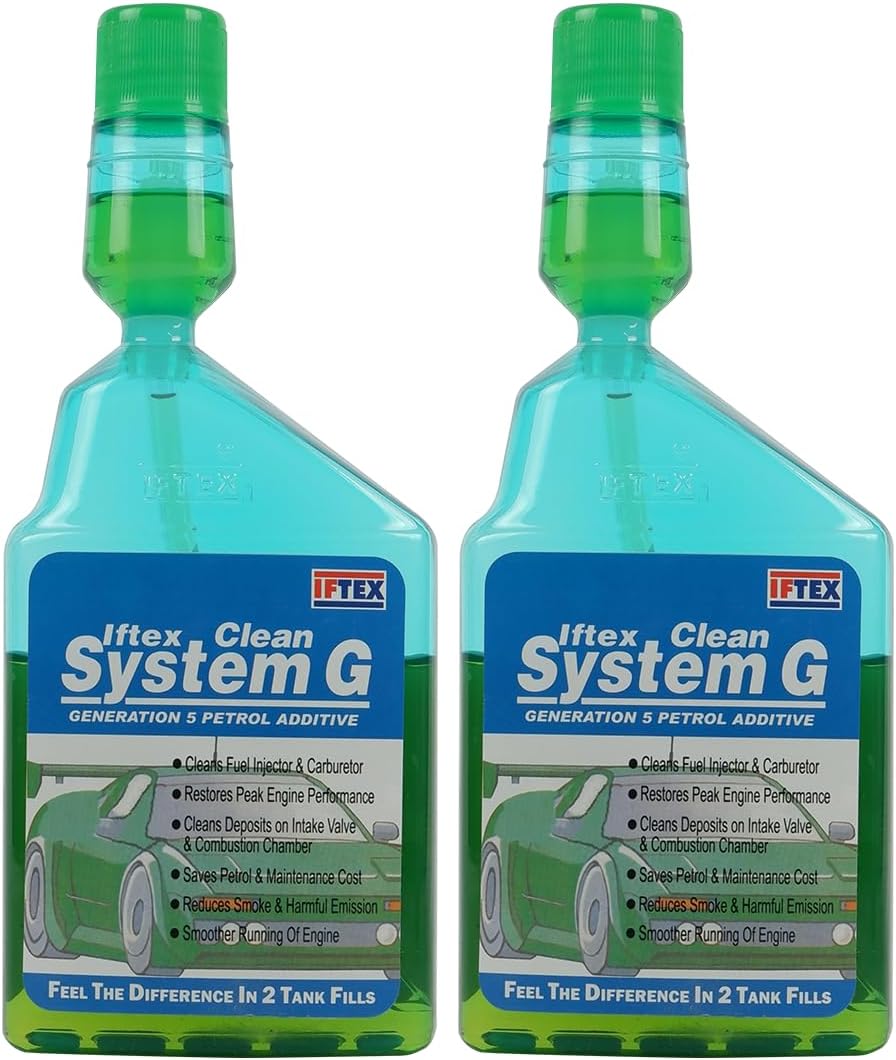 Clean System G Petrol Additive for All Petrol Cars (Pack of 2)(200 ml) / Petrol Fuel Treatment and Injector Cleaner for Cleaning deposits and Mileage Improvement for Petrol Cars (200 ml)