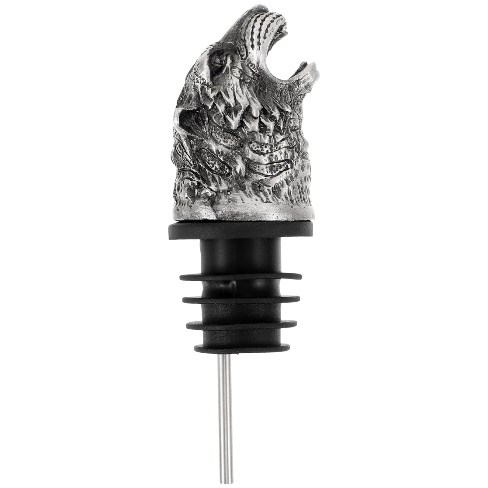 Unomor Alloy Tiger Head Wine Pourer Animal Head Liquor Bottle Spout Wine Decanter Accessory