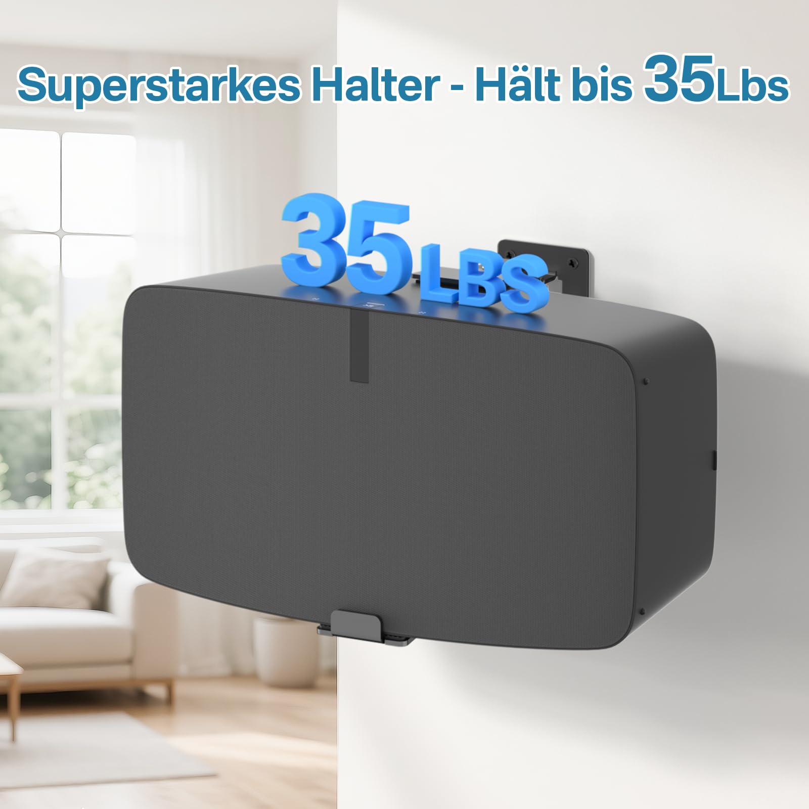 notiela Supporto da parete per altoparlanti inclinabile e orientabile per Sonos 5 e Play 5 - Supporto robusto per Sonos Five e Play 5 Gen 2, nero