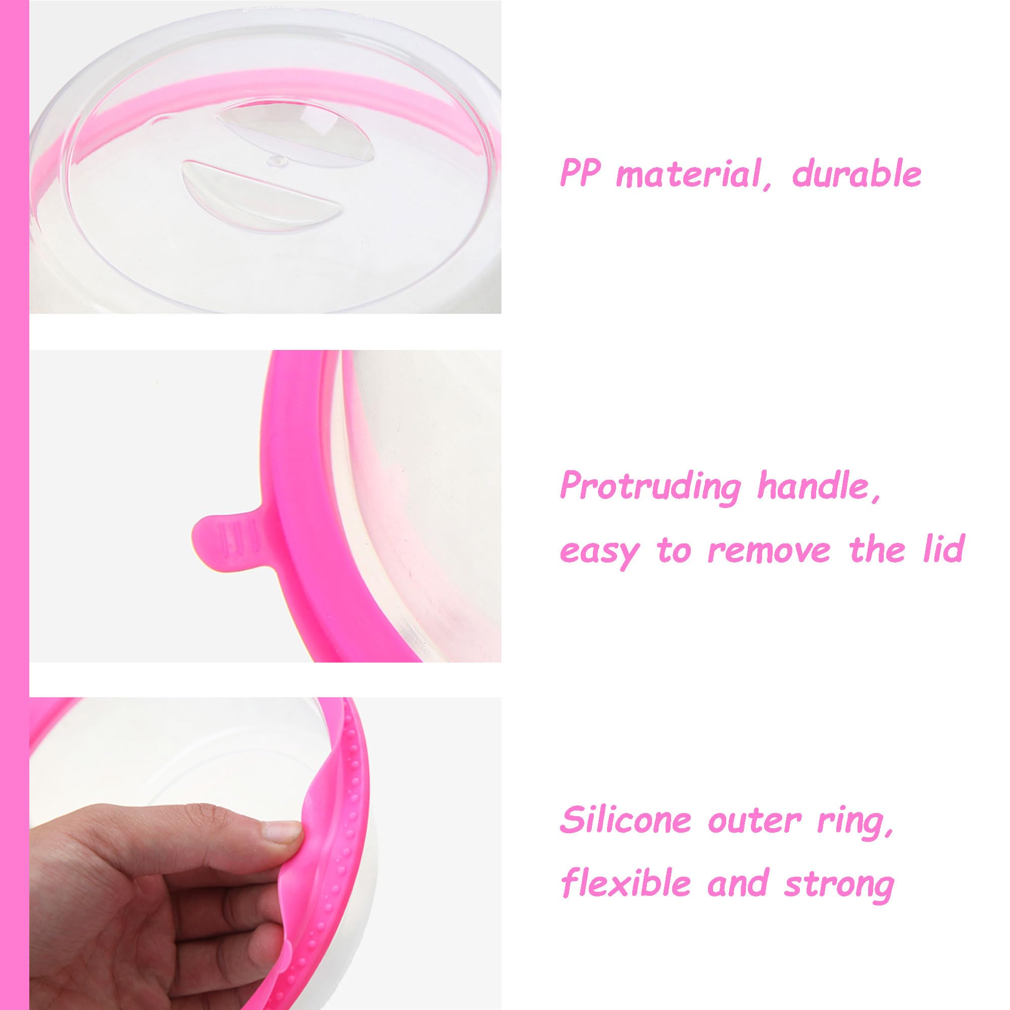 Hayaww Lot 3 Couvercles Micro-Ondes Cloche Alimentaire - Protection Anti-Éclaboussures Silicone PP 20cm Universelle