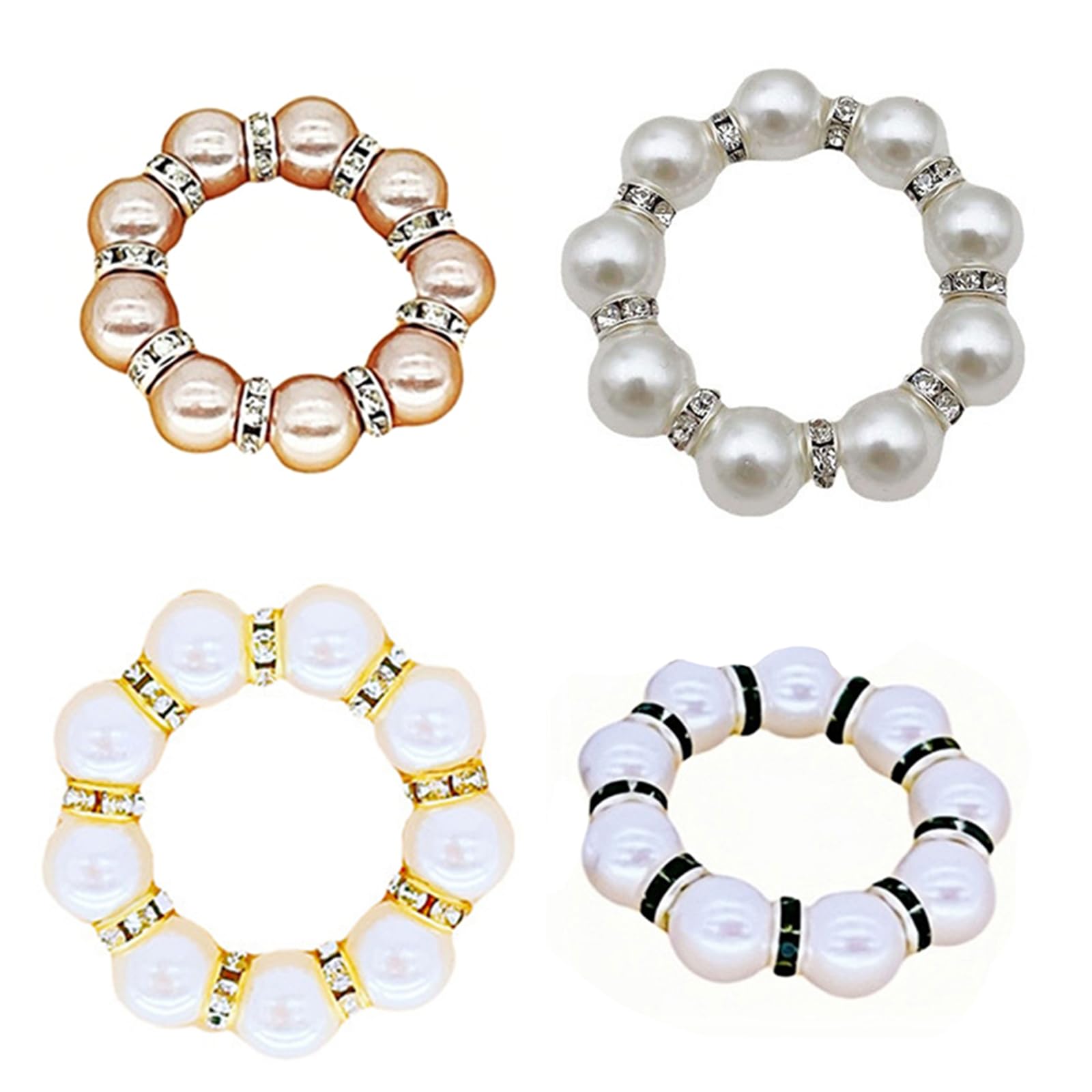 60 anelli per fazzoletti con perle, eleganti supporti natalizi, decorazioni da tavolo per feste e uso quotidiano