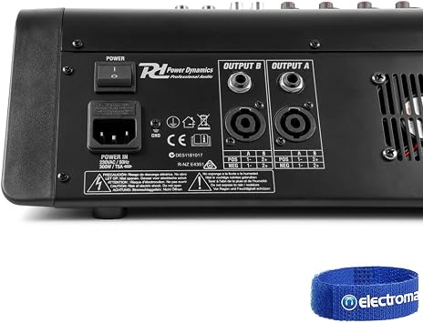 Power Dynamics PDM-M404A 4-Channel Powered PA Mixer with Built-in 400W Amplifier, USB MP3 Player, Bluetooth Audio Streaming & Multi-FX DSP Processor