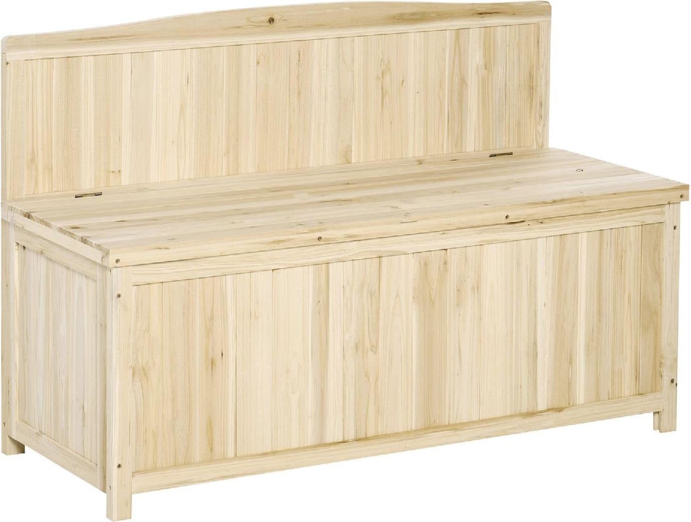Panchina da esterno giardino, con Vano Contenitore, 115x45x75cm, in legno