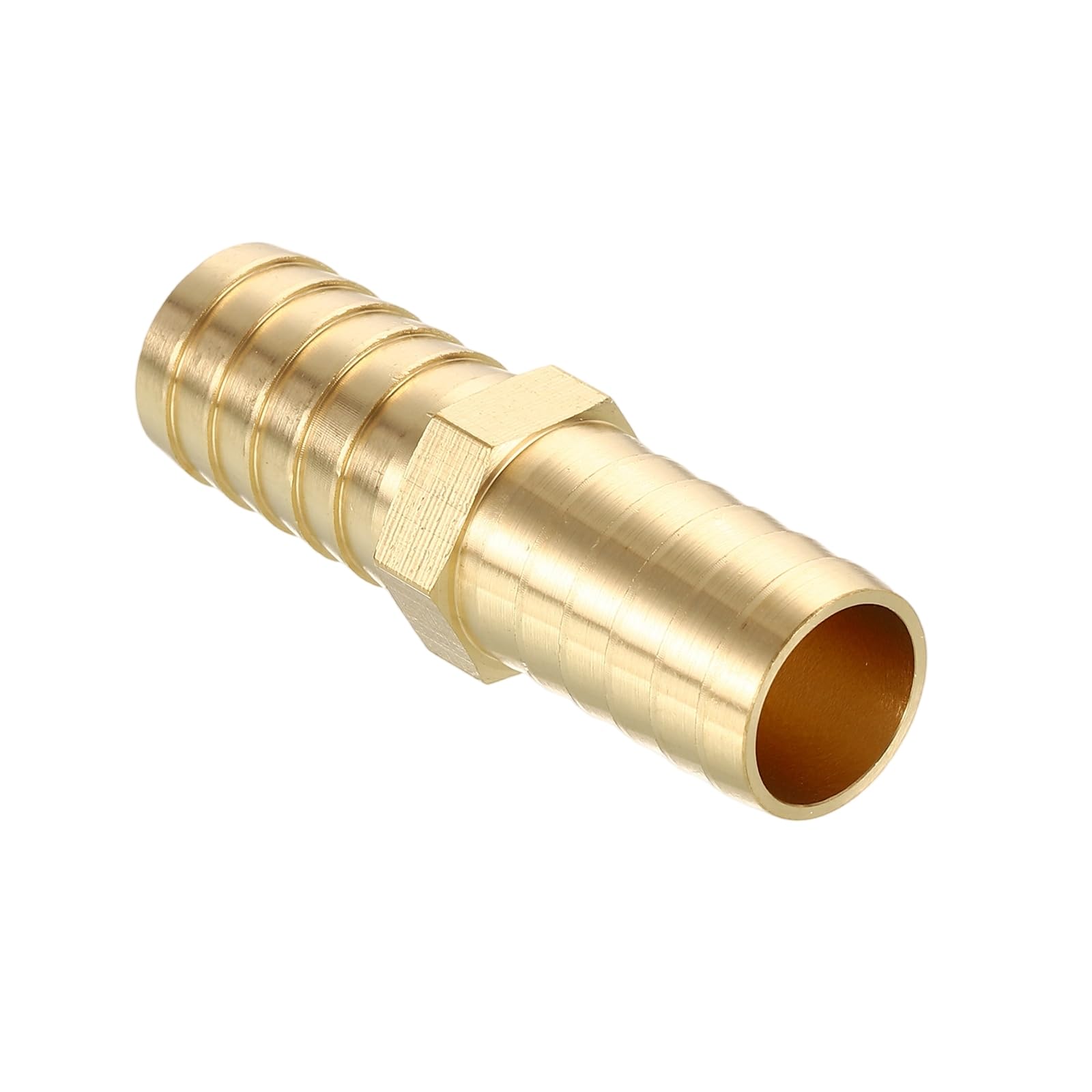 sourcing map 1pcs 5/8" to 5/8" Brass Hose Barb Fitting Metals Splicer Mender for 3D Printing, Air Compressor, CNC Machine, Dies โ image 1
