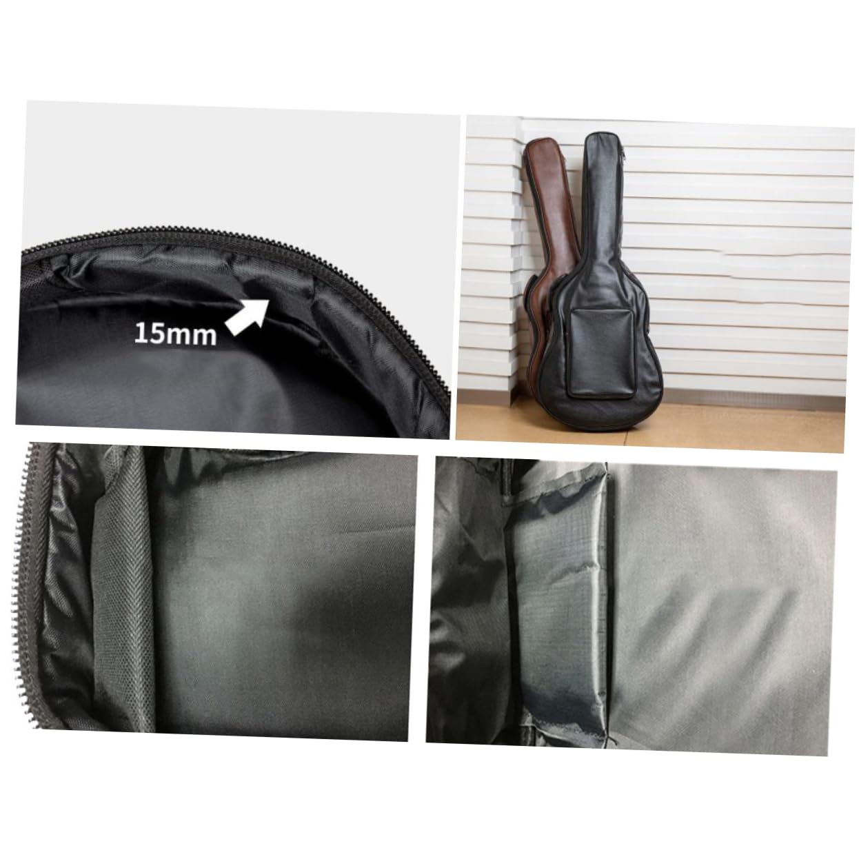 SUPVOX 1pezzi Borsa per Chitarra Doppia Tracolla Custodia per Chitarra Folk Acustica da Strumento Corda Leggero in Oxford Confezione Cinghie Laterali per Trasporto Facile