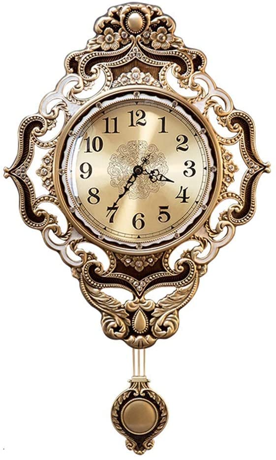 Horloge murale silencieuse résolvant les bruits de tic-tac pour salon rétro en cuivre