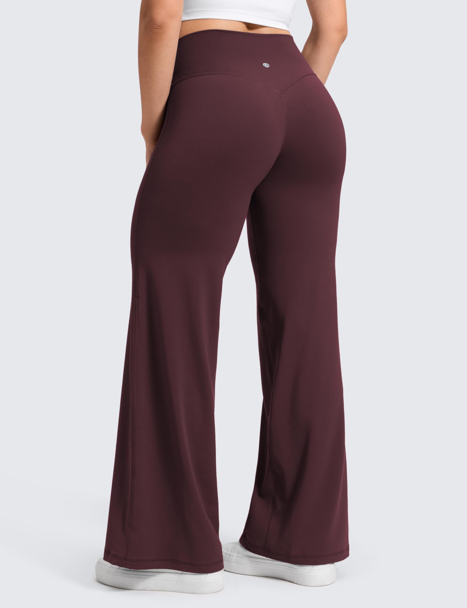 CRZ YOGA Donna Senza Cucitura Frontale Pantaloni Gamba Larga 71cm/76cm/81cm - Vita Alta Yoga Lounge Comodo Casual