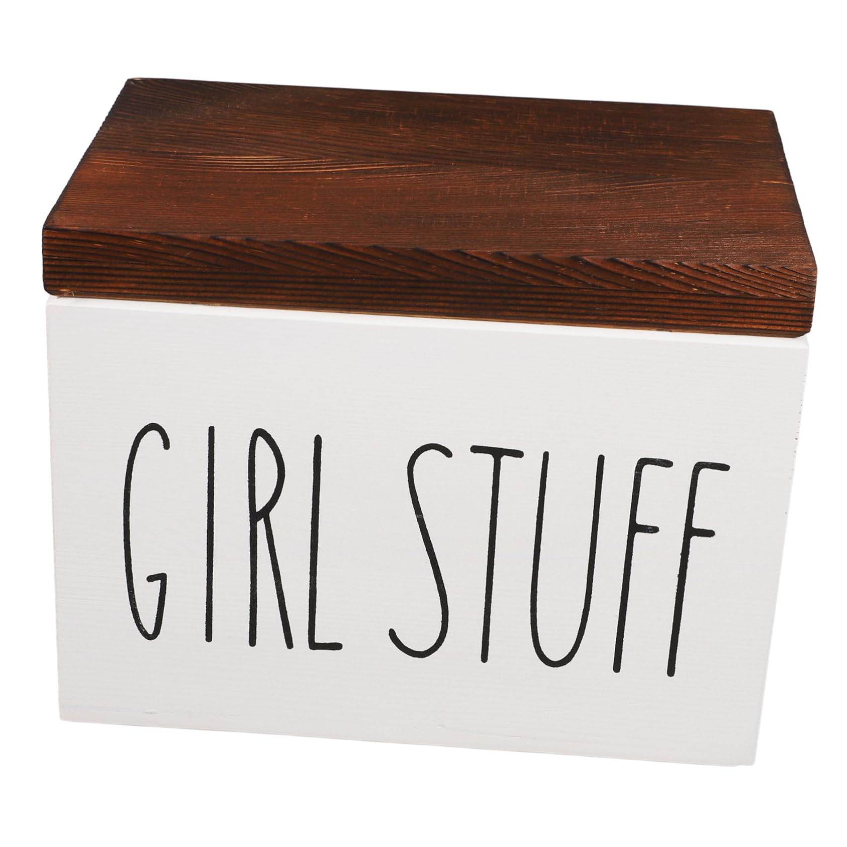 Weiße Holz Aufbewahrungsbox mit Deckel für Damenhygiene | Großes Fassungsvermögen, Staubschutz, für Schreibtisch und Arbeitsumfeld