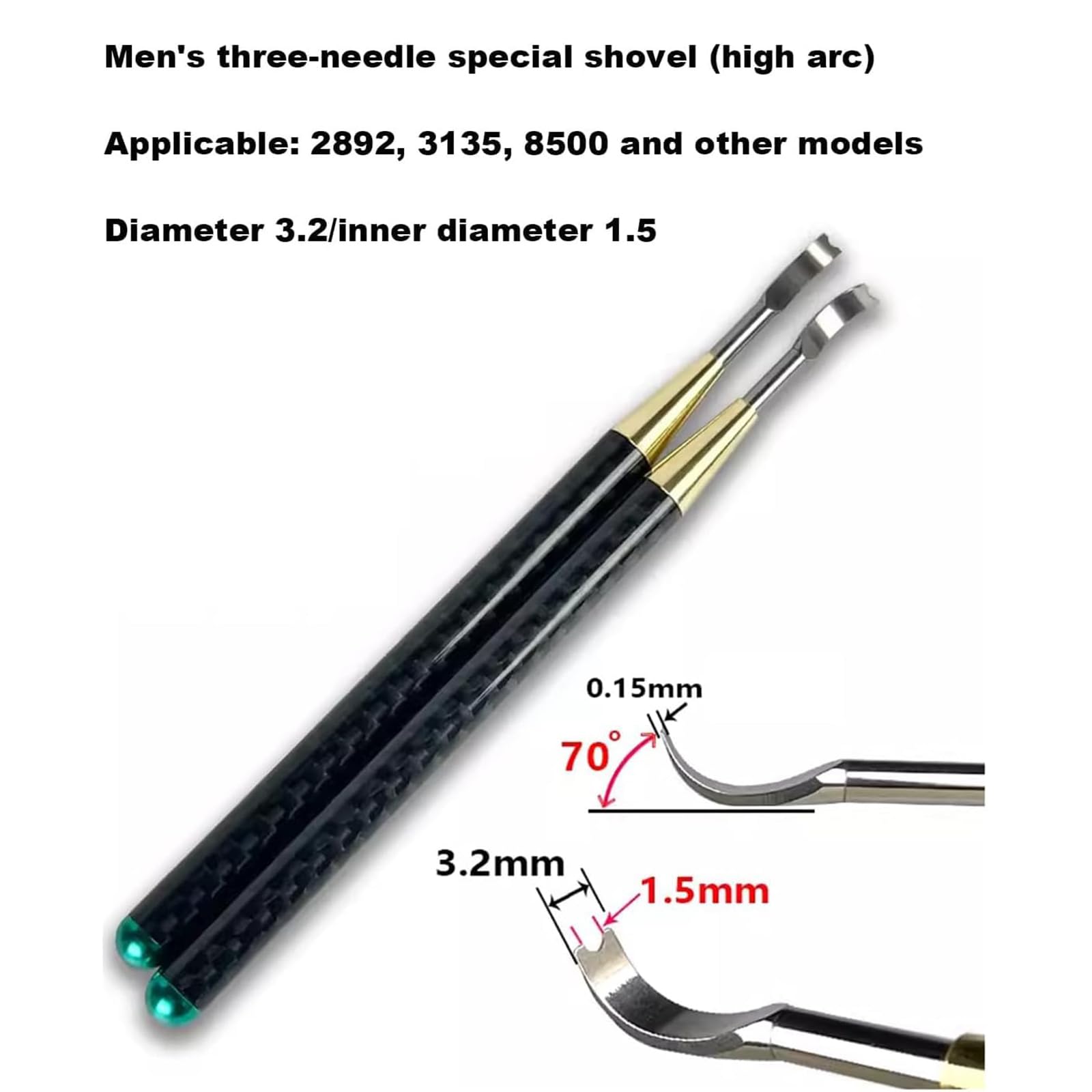 Kit de herramientas de reparación de relojes, removedor de manecillas de reloj, 10 tallos de reloj (116 mm), pala de aguja para profesionales, herramientas esenciales para relojería y reparaciones