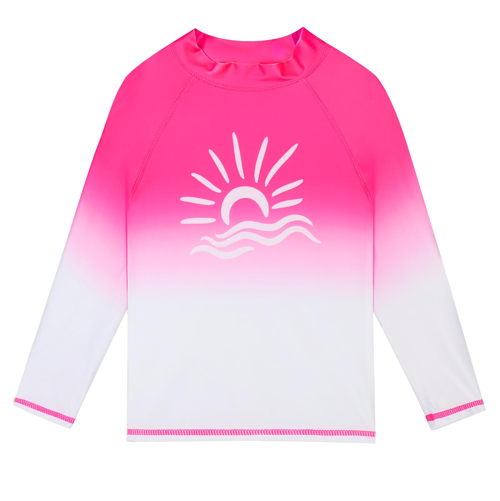 TFJH E Girls &amp; Boys Long Sleeve Rashgurad Swimsuit UPF 50+ Kids Swimwear Sunsuits