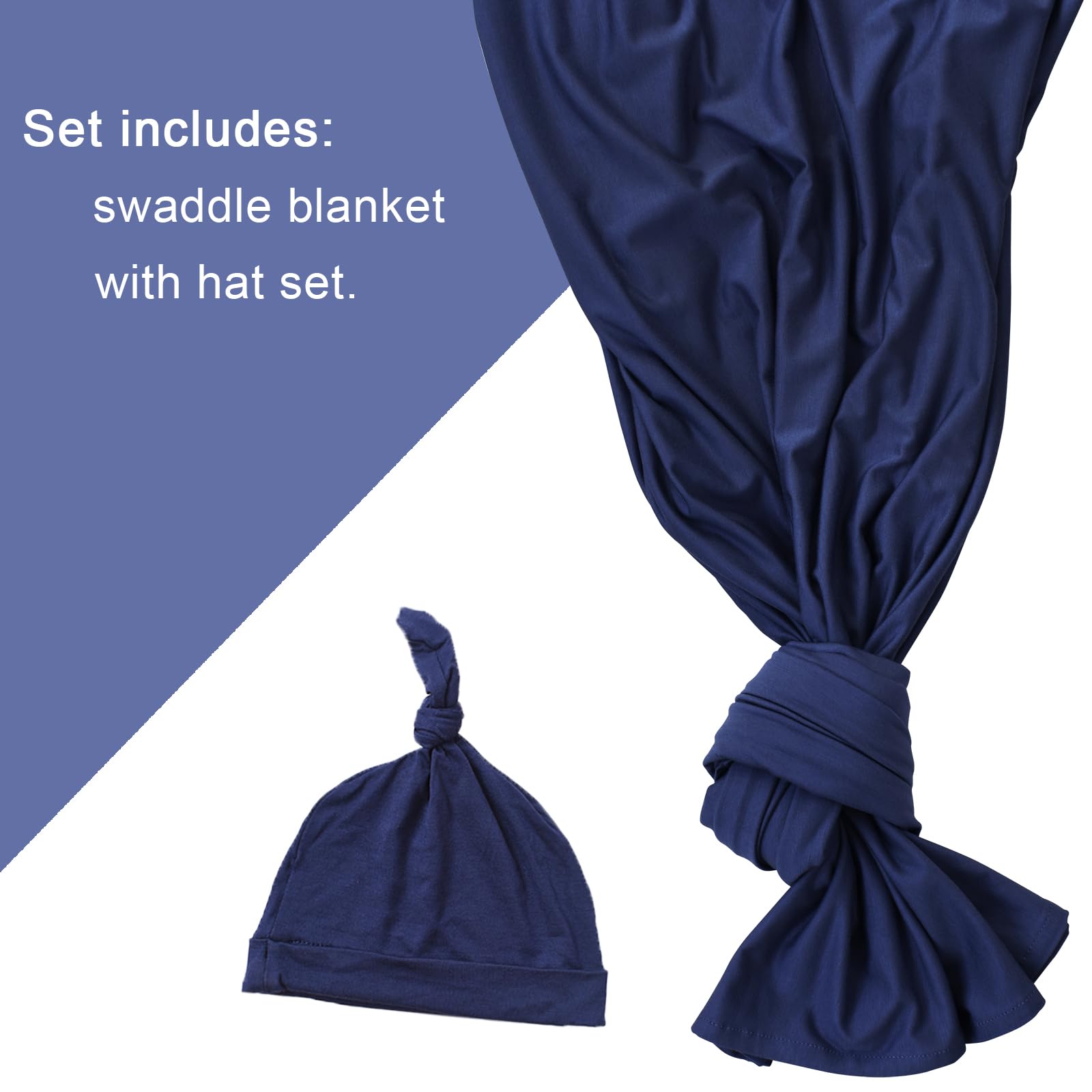 Aijoviko Newborn Swaddle Blanket With Hat Set – Soft, Stretchy Baby Wrap For Boys & Girls (Neutral Colors) - View #12