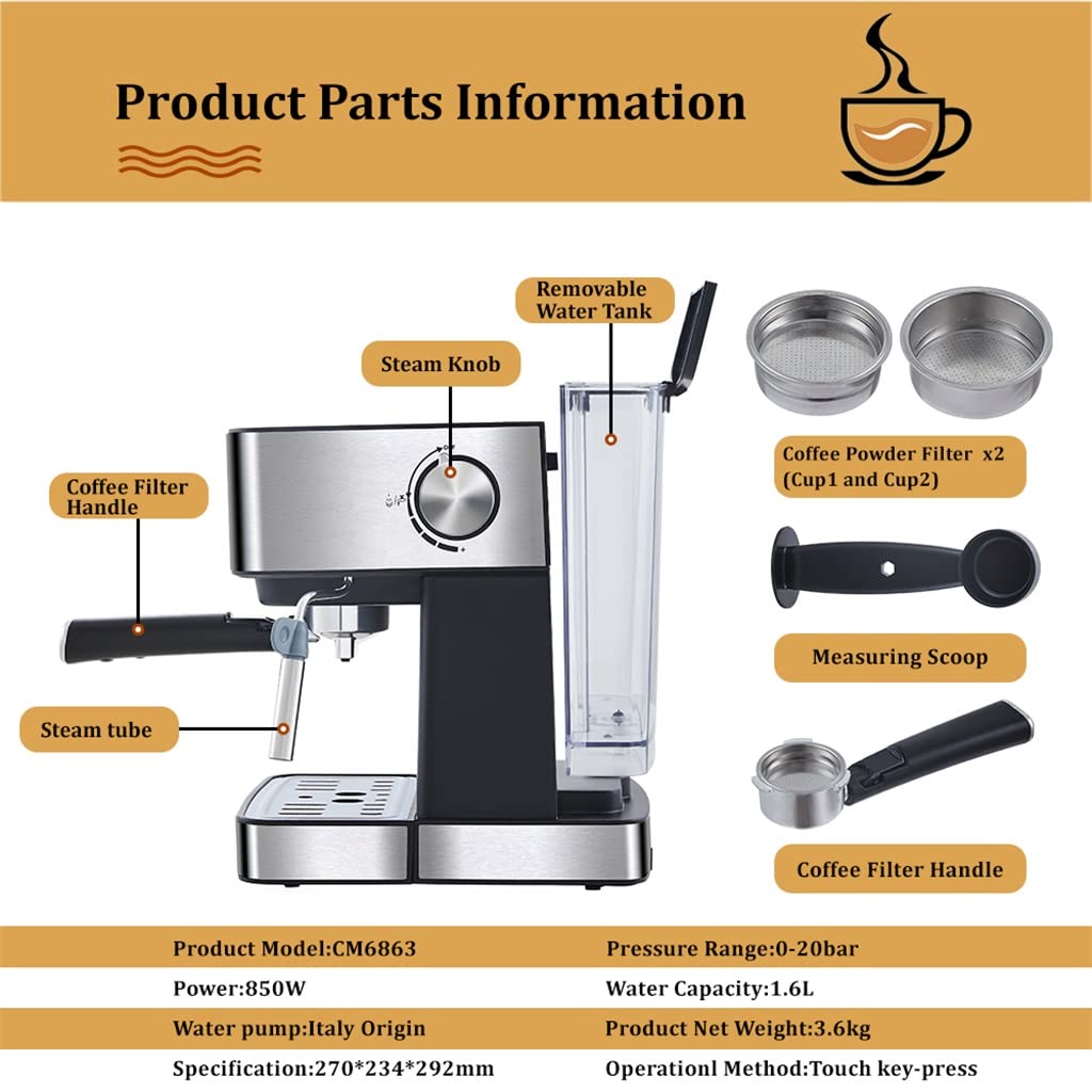 GaRcan Macchina per il caffè Montalatte Elettrodomestici da Cucina Schiuma elettrica Cappuccino Caffettiera (Colore : A, Dimensioni