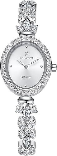 LANZOOM Reloj retro de cuarzo para mujer, caja de acero inoxidable, relleno de oro, regalo ideal para vacaciones y ocasiones especiales.