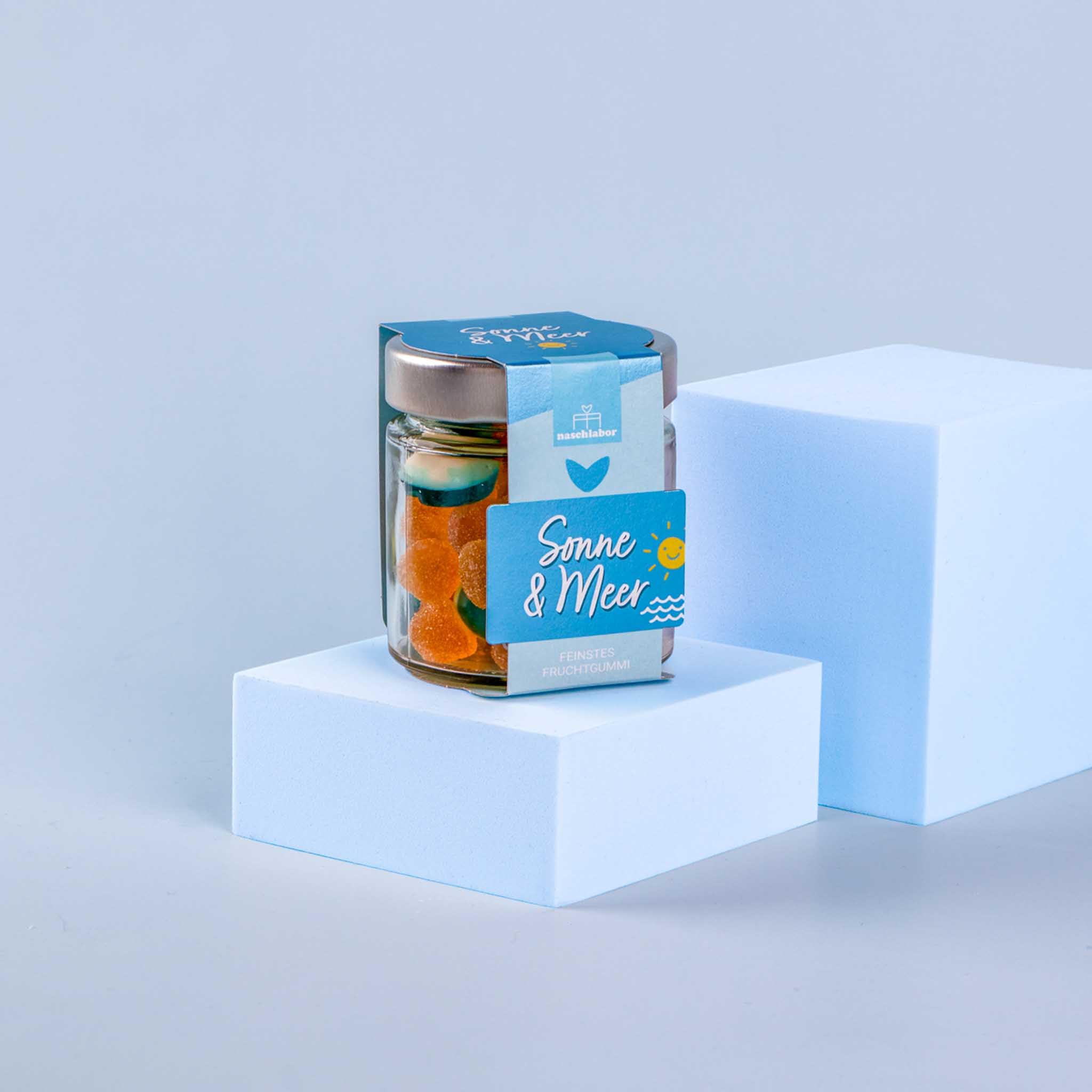 Fruchtgummi Geschenkglas Sonne & Meer 120g | Geschenk für die Liebsten | Das Mitbringsel für deine Freunde | Sommer | Strandparty | Vitamin Sea | Perfekt für sonnige Tage | Für Sommerliebhaber