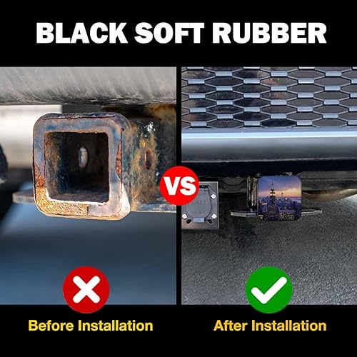 Vista 96 de Cubierta de enganche de remolque de 2 pulgadas, águila calva, grunge, águila calva americana, bandera de Estados Unidos, cubierta de goma