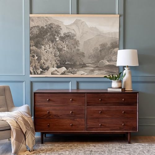 Eoqifjm Subject To Actual Conditions Vintage Landscape Canvas Tapestry: Neutral Black And White Wall Art