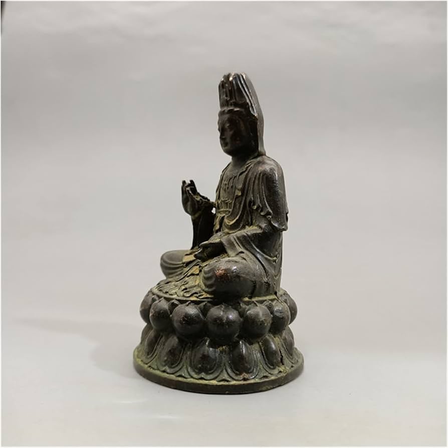 Amazon.co.jp: 観世音菩薩像 ネパールの古い銅像の中国のチベット仏の