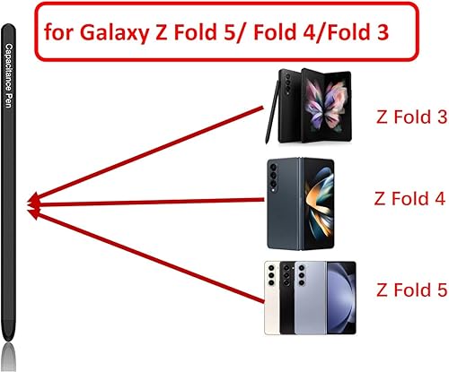 Miniatura 2 de Galaxy Z Fold 5 S Pen para Samsung Galaxy Z Fold 5, S Pen Fold Edition solo compatible (negro)