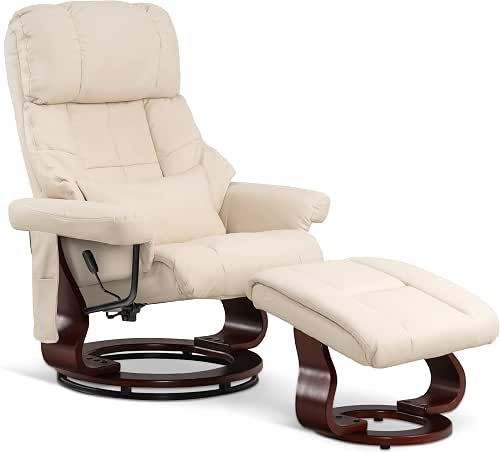 MCombo Manual Swivel Recliner with Ottoman, Reclining Chair with Vibration