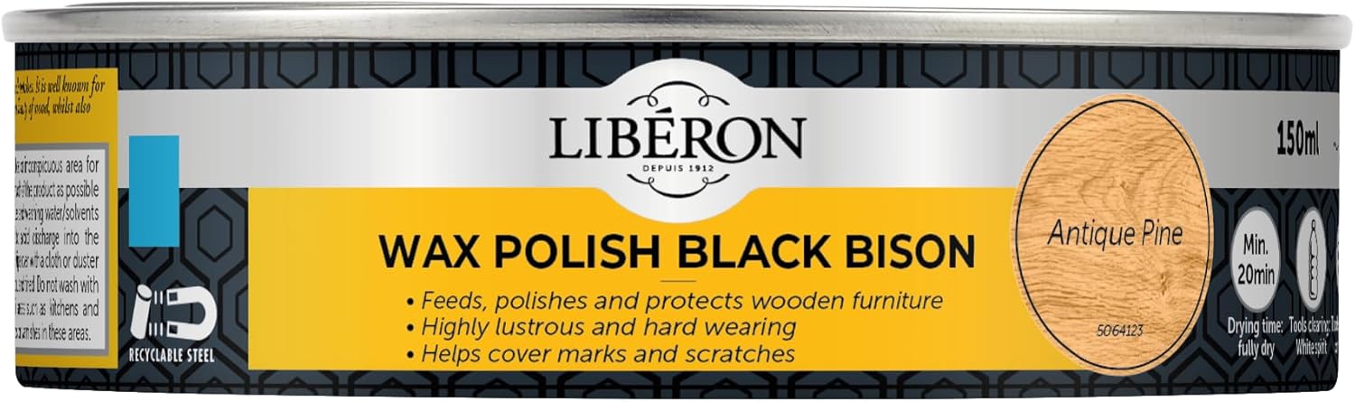 Liberon Black Bison Paste Wax, 500 ml, Tudor Oak
