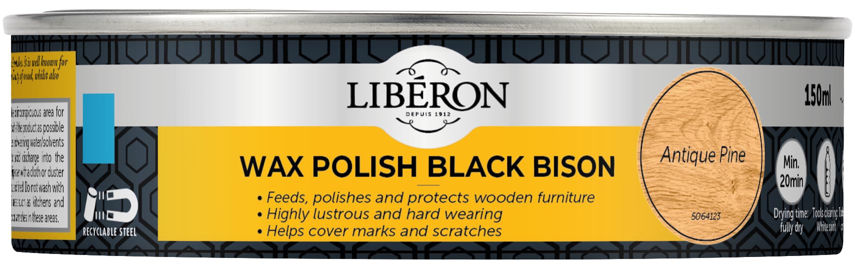 Liberon BBPWAP150 150ml Bison Paste Wax - Antique Pine [DIY & Tools]