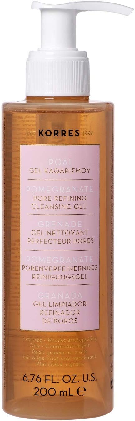 KORRES Pomegranate Pore Refining Cleansing Gel 200ml, 6.76 Fl oz