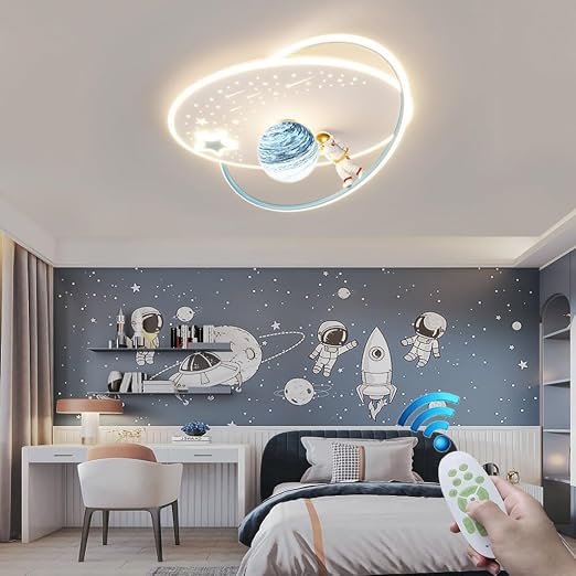 GUANSHAN Astronaute Lune Lampe 3D Lune Lampe De Chevet Plafonnier Créatif Lune Suspension Chambre à Coucher Chambre d'Enfants Décoration Suspension GUANSHAN Astronaute Lune Lampe 3D Lune Lampe De Chevet Plafonnier Créatif Lune Suspension Chambre à Coucher Chambre d'Enfants Décoration Suspension