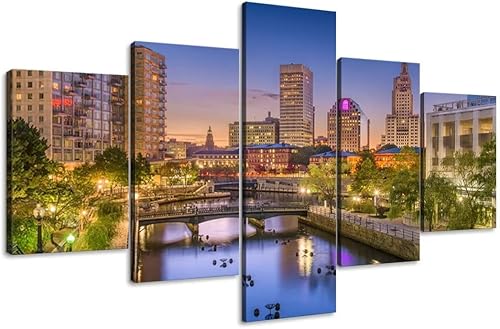 Decoración de sala de estar, parque y horizonte de Estados Unidos, arte de pared para dormitorio, baño, decoración del hogar, póster enmarcado listo