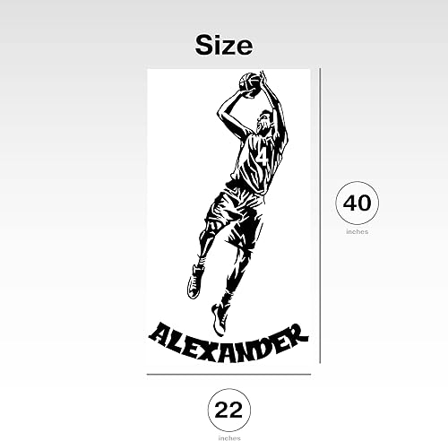 Miniatura 9 de Calcomanías de pared de jugador de baloncesto, calcomanía deportiva personalizada con tu propio nombre, haz una decoración original en niños,