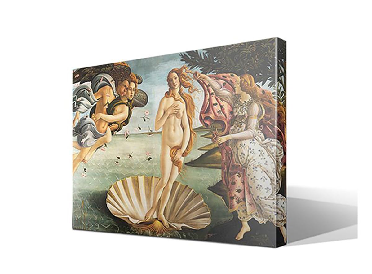 El Nacimiento de Venus | Sandro Botticelli | Renacimiento | Cuadro Canvas Wall Art | Impresión Giclée lienzo algodón puro | Bastidor 3cm | 55x75cm
