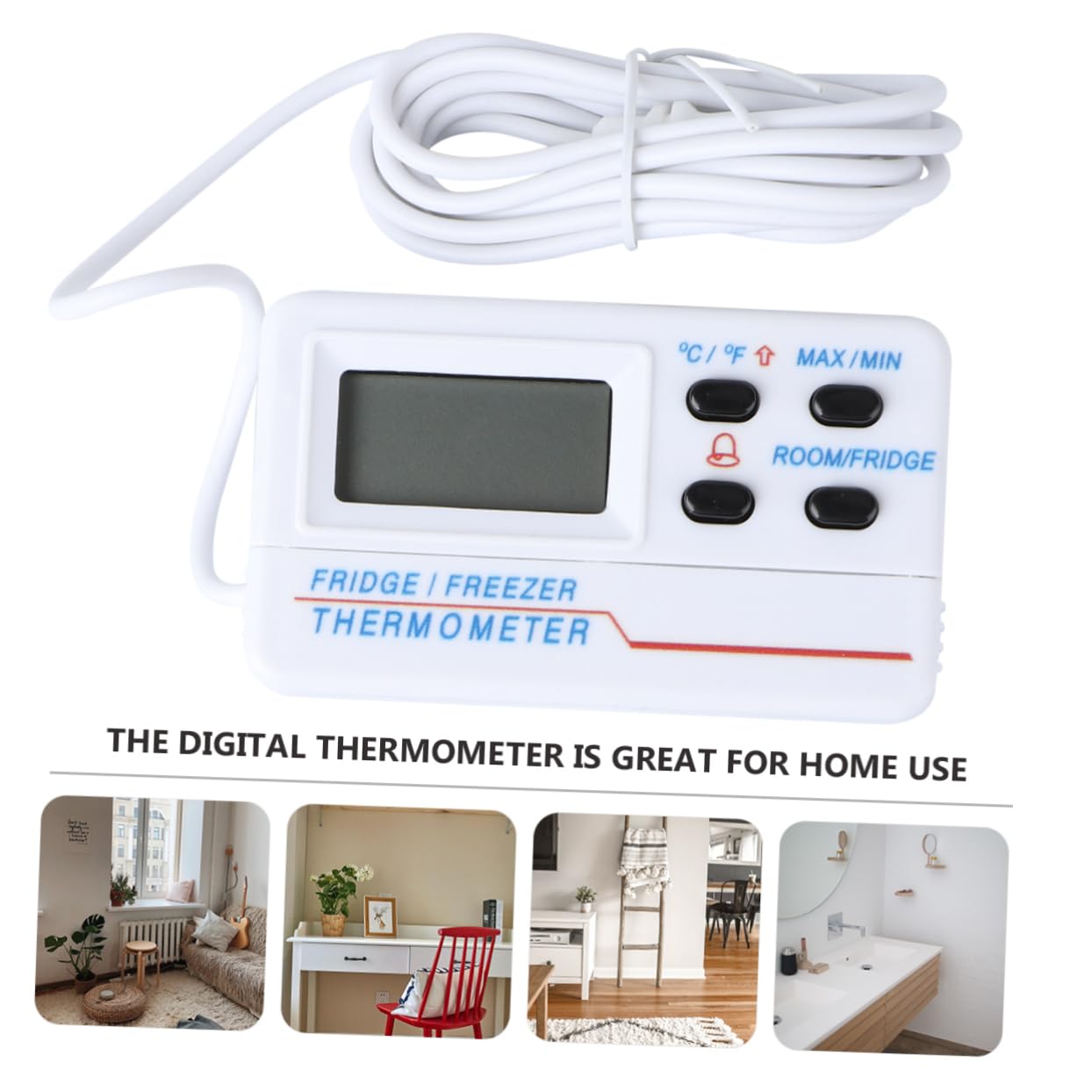 TEHAUX 3pezzi Termometro Digitale Per Interni Ed Esterni Con Allarme Per Congelatore e Frigorifero Precisione Elevata e Display Digitale Design Compatto e Basso Consumo Energetico