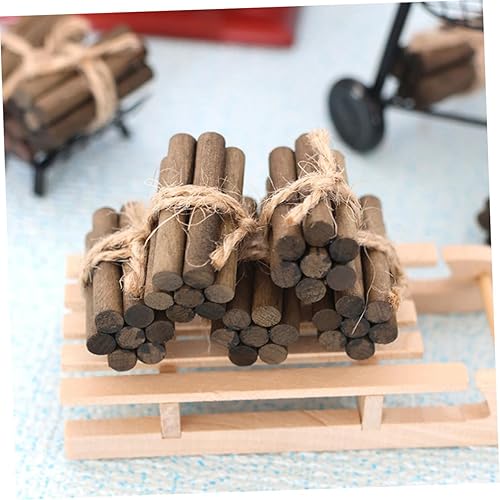 Miniatura 3 de FOMIYES 4 piezas de juguetes decoración de casa de muñecas pequeña leña mini pila paisaje figuritas mini artesanía mini casa suministros mini modelo