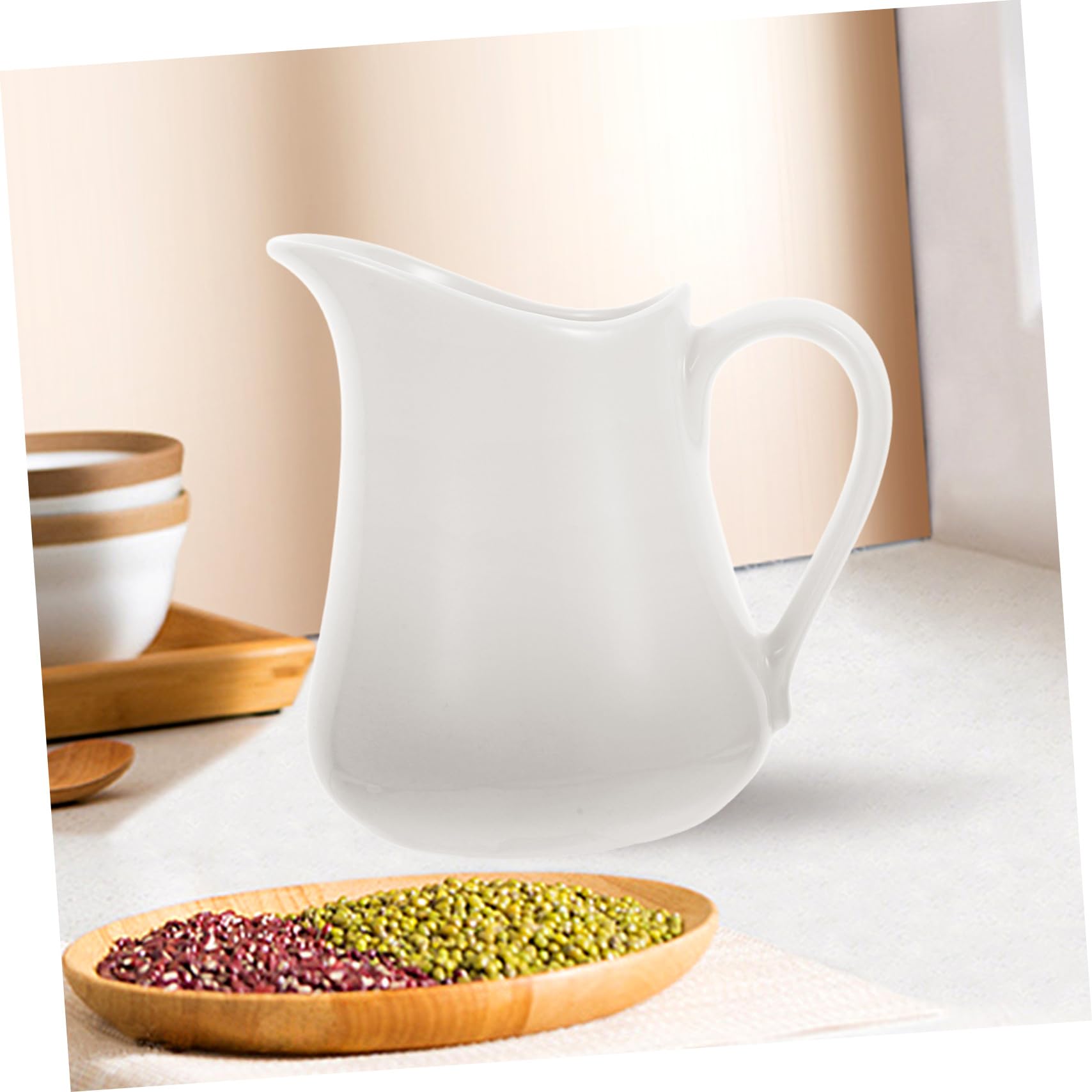 Anneome Brocca per Latte Bianca in Ceramica Manico Dispenser per caffè e tè Piccola Lattiera per Salse e Bevande