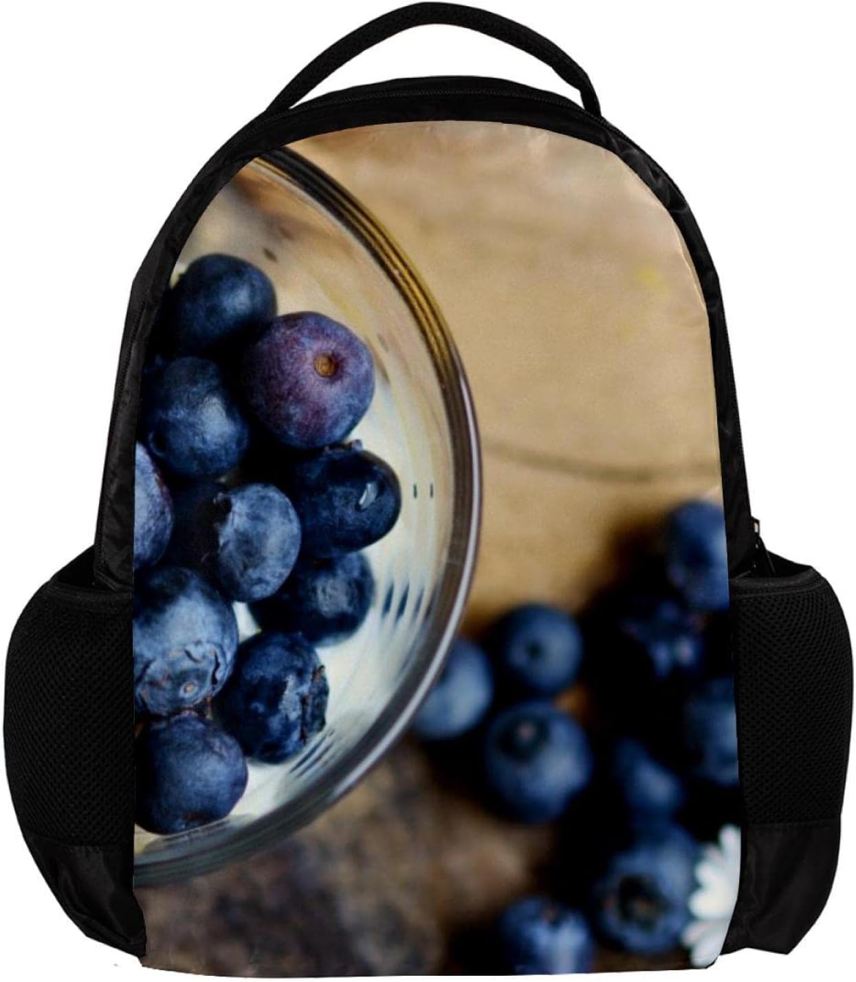 Sac à dos personnalisé pour femme et homme Blueberry et Daisy Sac à dos de voyage, multicolore, 27.5x13x40cm, Sacs à dos