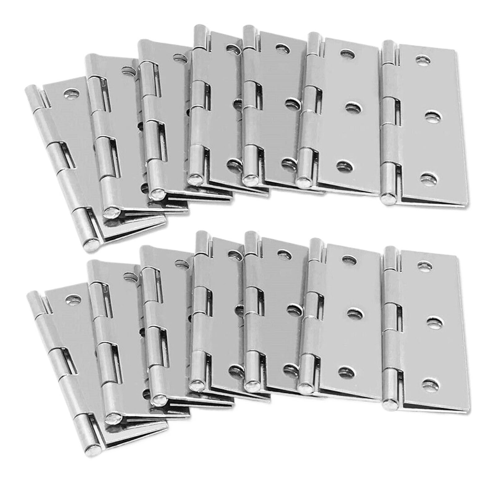 Aiqijohi 10Pcs Door Hinges 3Inch Door Hinge Stainless Steel Flat Hinges Window Cabinet Connector Bookcase Wooden Box Furniture Hardware
