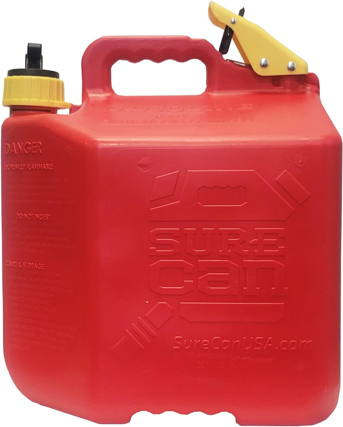 SureCan 5 Gallon Type-II Safety Gasoline Container, the One Can for Work, Home, and Play, has a Flexible Rotating Spout, Self-Venting, Safety Fill Cap, Total Flow Control, Spill-Free Design, 5-gallon gas can, Easy to Use, 3-Year Warranty, Red : Automotive